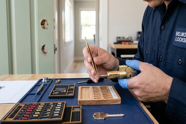Step-by-step locksmith service call process in Belmont CA